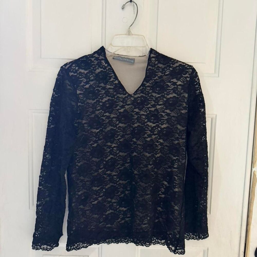 Jessica Holbrook Women's Black Lace layering top